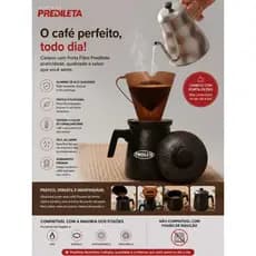Caneco Bule com Tampa em Aluminio + Suporte Plástico Para Café Melita 104