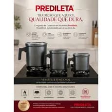 Conjunto De kit De Canecos com 3 Peças em Aluminio com Pintura Epóxi Extena Cor Preto Craqueado