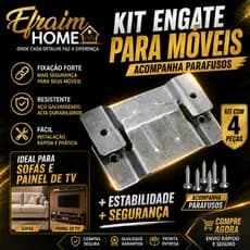 Kit Até 10 Pares Mão Amiga Conectores União Aço Zincado Reforçado para Painéis, Cabeceiras, Sófas