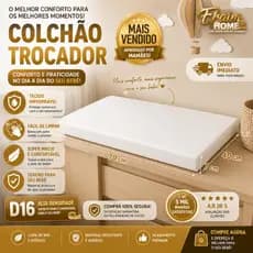 Colchão para Moisés Mini Berço 70x40cm Super Macio Capa Removível Impermeável
