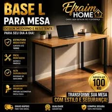 Pé Base em L Mesas Escrivaninha Aparador Industrial Aço Reforçado Suporte Para Tampo Madeira