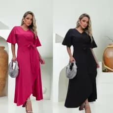 Kit 2 Vestidos Femininos Evangélicos Envelope Transpassado