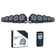 Kit 10 Canhão Refletor 36 Leds Dmx512 Festa/balada 127v/220v
