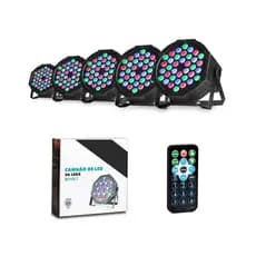 Kit 5 Canhão Refletor 36 Leds Dmx512 Festa/balada 127v/220v