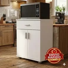 Armário Balcão Multiuso Branco P/ Microondas Forno Cozinha E Cantinho Do Café Oferta Mell