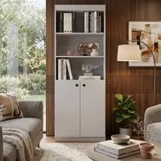 PRONTA ENTREGA Armário Livreiro Organizador Gold Luxo Com 5 Prateleiras E 2 Portas - Escritório e Quarto