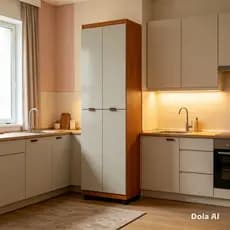 Direto Da Fábrica  Com Envio Imediato Armário Multiuso Clean 4 Portas 6 Nichos  Organizador Lavanderia Quarto Cozinha