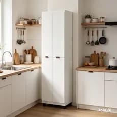 Armário Multiuso Organizador Para Cozinha Branco - Clean  4 Portas 6 Nichos  -Direto Da Fábrica  Com Envio Imediato