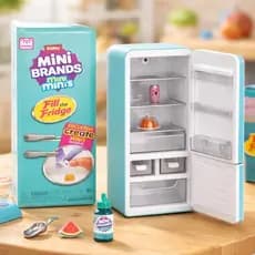 Mini Geladeira Zuru com Miniaturas de Marcas Conhecidas