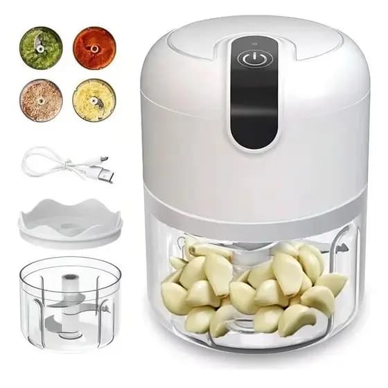 Mini Processador de Alimentos 250ml com Lâmina de Aço Inoxidável