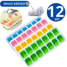 Forma de Gelo 12 Unidades Fundo de Silicone sem Tampa Flexível 14 Cubos Premium