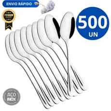 Kit 500 Peças - Colher de mesa Linha Premium Inox Variáveis Utilidades Multifuncional Casa Cozinha Restaurante