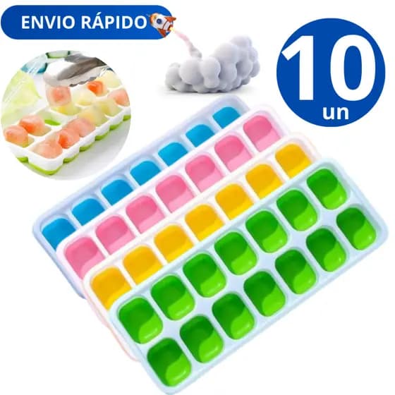 10 Forma de Gelo Fundo de Silicone  sem Tampa Flexível 14 Cubos Qualidade Garantida