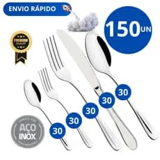 Kit Garfo Faca Colher Garfo Sobremesa Colher Sobremesa Talher Aço Inox Premium Cozinha Restaurante