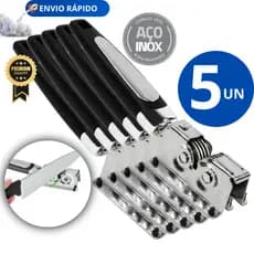 kit 5 Afiador Amolador de Faca Tesoura Canivete Cutelo Lamina de Liquidificador Inox  Multifuncional
