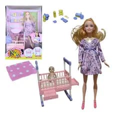 Boneca Grávida Articulada Com Bebê Em Sua Barriga Gestante