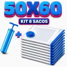 Kit 5 un Saco a Vácuo para Viagem 70x50cm + Bomba Manual Ak Acessórios Mala Compacta 8 un 60x50cm