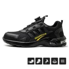Sapatos De Trabalho, Sapatos De Segurança Masculinos Com Biqueira De PVC Com Trava Giratória