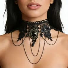 Fashion Gargantilha Renda Vitoriana Choker Gotica Cosplay
