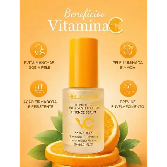 Sérum Vitamina C Hello Mini 30ml Iluminador Facial Skin Care