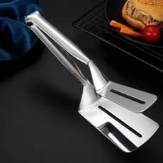 Alicate de cozinha para churrasco, 1 peça, em aço inoxidável, com clipe para fritar bife, pão, ovo, peixe