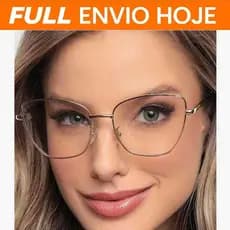 Óculos Feminino Gatinho Metal Armação para Lentes de Grau