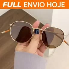 Óculos Sol Feminino Redondo Metálico Inspire Chicago Estilo Retrô Unissex UV400 Premium