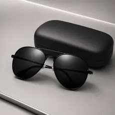 Óculos de Sol Aviador UV400 Preto Unissex com Case Masculino Feminino