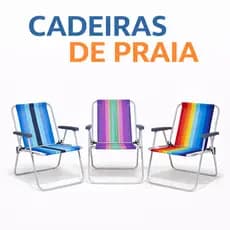 Cadeira de Praia Dobrável Alumínio Reforçada até 110kg
