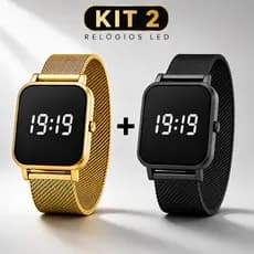 Kit 2 Relógios LED Digital Feminino Elegante Presente