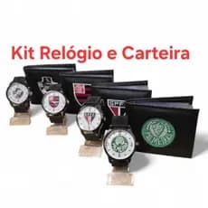 Kit Relógio Masculino e Carteira Masculina, Time do Coração.