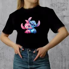 Blusinha Estampa Stitch Feminina 100% Algodão Promoção