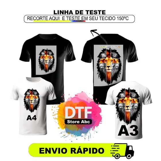 Impressão Folha  A4 A3 DTF Textil Impressa Pronto para Aplicação - Envie sua Arte