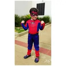 Fantasia Infantil Super-Herói Longa com Músculo + Máscara EVA Cosplay Festa