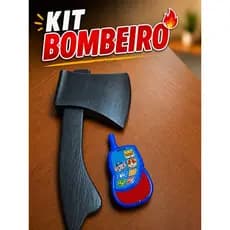 Kit Bombeiro com Machado + Radio/Walkie Talkie de Brinquedo