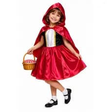 Fantasia Infantil Chapeuzinho Vermelho com Capa – Vestido Menina Para Festa, Carnaval e Aniversário