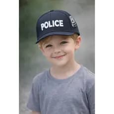 Boné Infantil Policial Bordado Ajustável Fantasia Polícia Menino Menina