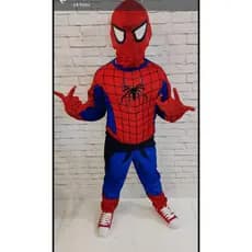 Fantasia Homem-Aranha Longo Conjunto Completo com Espuma e Máscara de Tecido e luva.