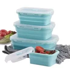 Conj. 4 Marmitas Retrátil Silicone Compacta E Versátil PP P M G