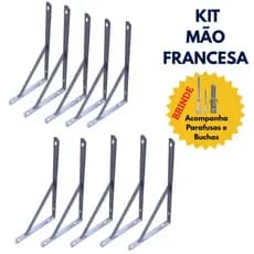 Kit Par Mão Francesa Reforçada Cantoneira Metálica Triângulo Suporte Prateleira Armário Bancada
