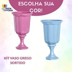KIT SORTIDO 2 UNIDADES VASOS GREGO DECORATIVO LINHA DIAMANTE 850 ML - DIVERSAS CORES