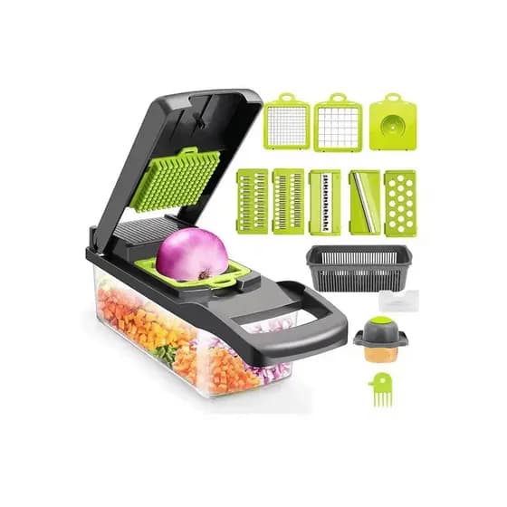 Fatiador De Cozinha Multiuso Profissional , Aço Inoxidável 14 Em 1 , Cortador , Ralador , Legumes , Frutas , Alimentos