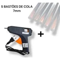 Pistola De Cola Quente Pequena Fino Bivolt 20w + 5 Bastões