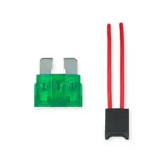 Kit 2 Fusivel Lamina Médio 30A Amperes Verde + Porta Fusivel com Fio 4mm Reforçado