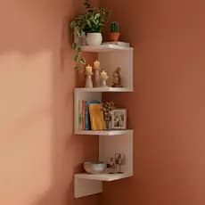 Prateleira De Canto Livros Nicho Branco Decoração Branca Preto