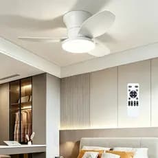 Ventilador de Teto 25″ Bivolt e Silencioso com Lâmpada LED 48W, Controle Remoto, Timer, 3 Cores de Luz e 6 Velocidades