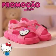 Sandália Papete Hello Kitty Menina Leve Prática e Segura