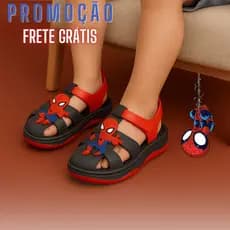 Sandália Babuche Infantil Homem Aranha Macia e Antiderrapante