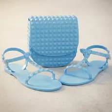 Kit Sandália Feminina + Bolsa Confortável Macia Conforto Super Leve Rasteirinha