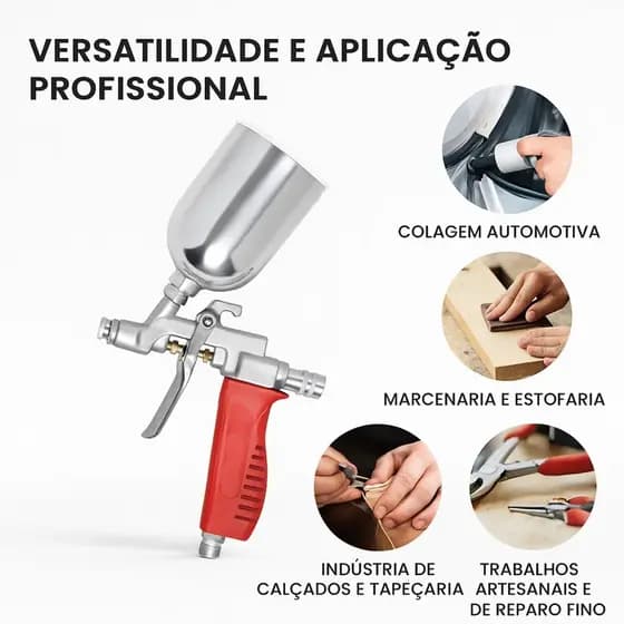 Pistola Aplicadora Cola Gravidade Ms32 200ml Bico 1.2 Steula Sapataria Tapeçaria Tecido